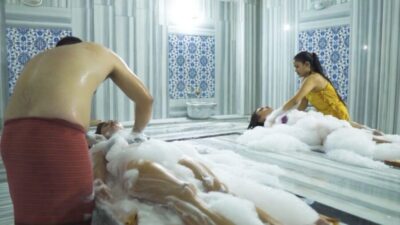 City of Side: Turkish Bath and Spa Experience with Massage - The massage sequence: foam/peeling scrub, then a full-body oil massage
