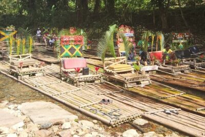 Montego Bay Bamboo Rafting & limestone Massage Private Transfer. - What the rafting portion feels like on Lethe River