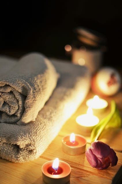 Relaxing massage with volcanic stones - The Massage Route: Head, Arms, Legs, and Back